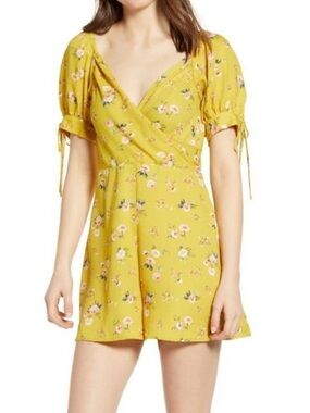 Ten Sixty Sherman Yellow Floral Print Romper Size XL